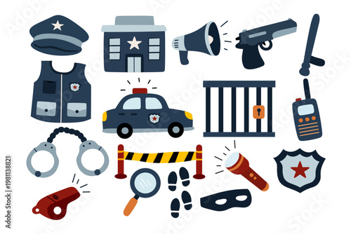 A clean and versatile police clipart collection