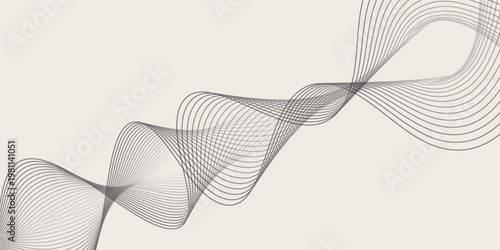 Abstract vector background with black wavy lines. vector