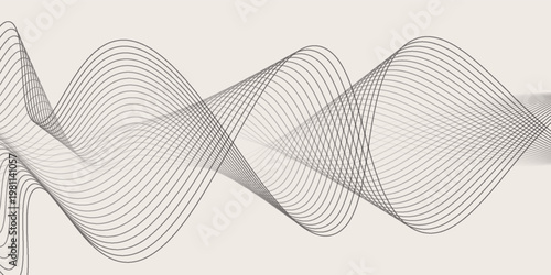 Abstract vector background with black wavy lines. vector