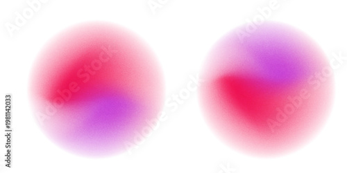 Set color circle gradient noise gradation. Abstract colorful watercolor blur mesh on isolated transparent background. Circle shape png. Gradient aura, grain neon blob noise effect vector illustration.