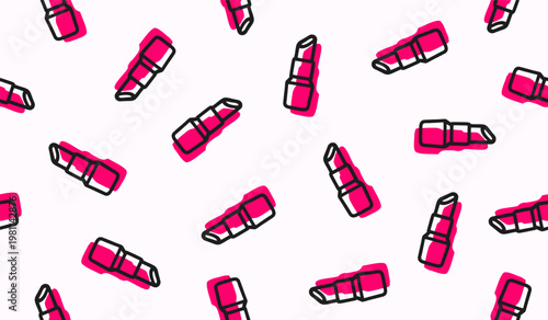 Lipstick pattern background vector design