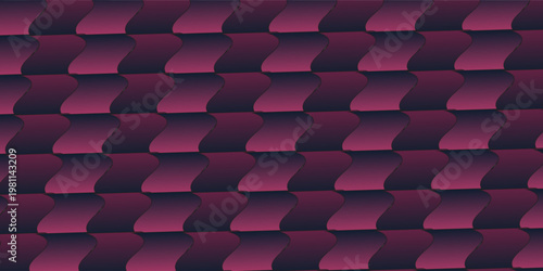 Checkered Wavy Seamless Pattern Trend Vector Black Purple Abstract Background. Psychedelic Half Tone Art Illustration for Textile Print. Repetitive Graphic Abstraction Wallpaper. Dot Work Texture