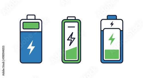 Rechargeable Battery Line art simple abstract decorative illustration