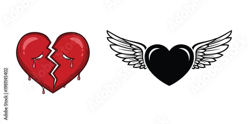 Broken and healing hearts a symbol of love loss and renewal