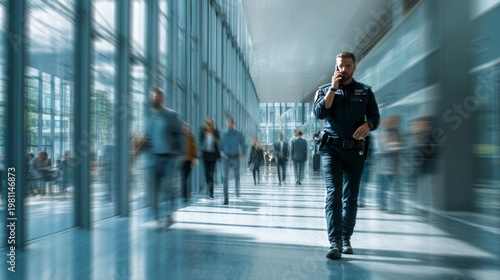 security police inside a building
