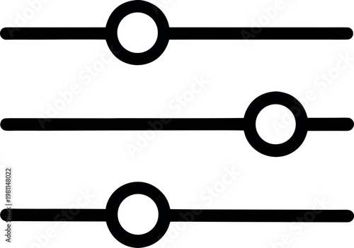 Minimal filter adjustment sliders icon vector