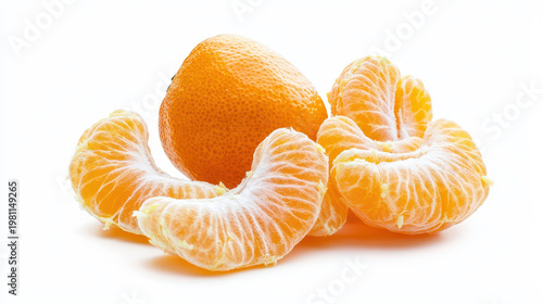 Fresh, plump orange tangerine with segments, vibrant color, juicy texture, and healthy snack option, perfect for any occasion