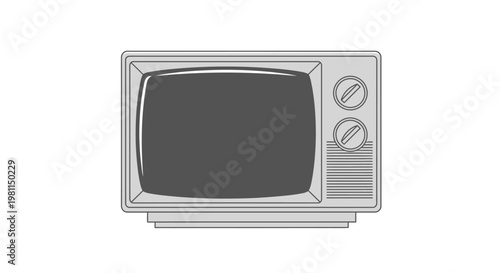 Old television set with dials.