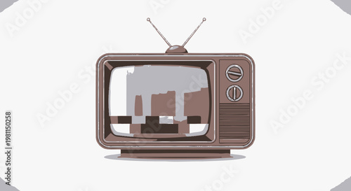 Vintage Retro Old Television Set.