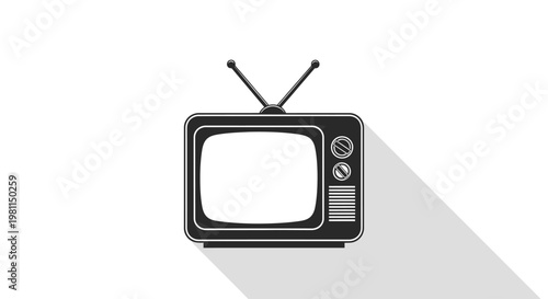 Vintage Retro Old Television Set Device.