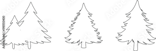 Christmas Tree Silhouette Collection – Elegant Holiday Vector Pack.