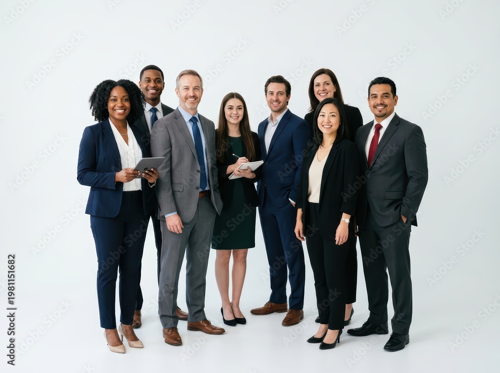 Obraz premium Diverse business team standing together in formal attire