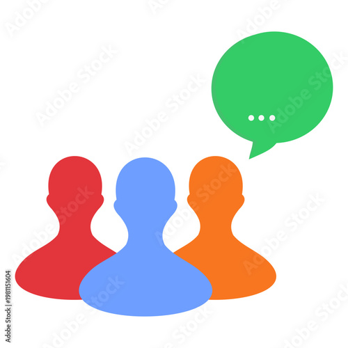 Colorful people icon with bubble chat (1)