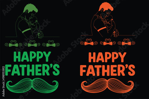 Happy father's day vibrant designs for dad celebrate with colorful graphics