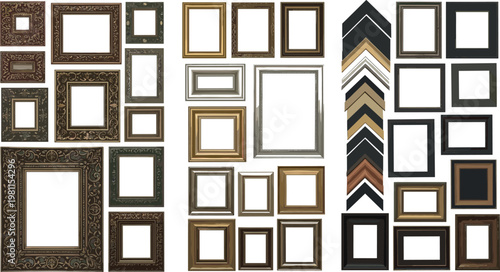 Variety of Elegant Wooden and Metal Picture Frames for Home and Office Decor