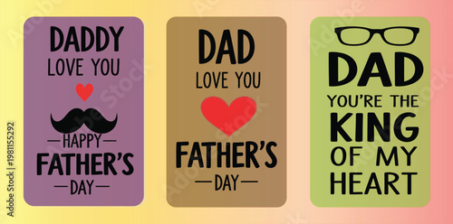 Happy fathers day cards daddy dad king of my heart celebrate