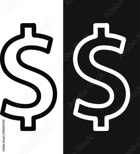 Dual Dollar Sign Icon for Financial Concepts