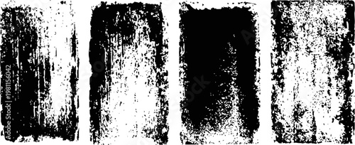 grunge black brush strokes and paint textures rough distressed background design elements