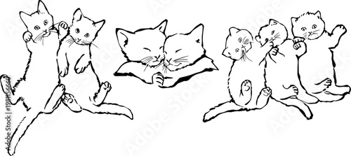 Vector Illustration of diverse group of pets together