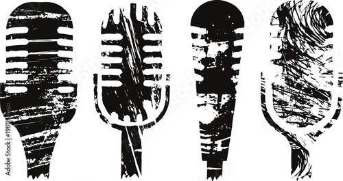 vintage hairbrush silhouettes grunge comb and brush set in black texture design