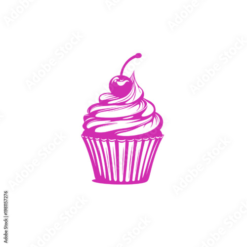 cupcake with pink frosting