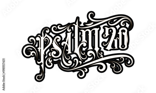 PSALM 20 word tattoos design style