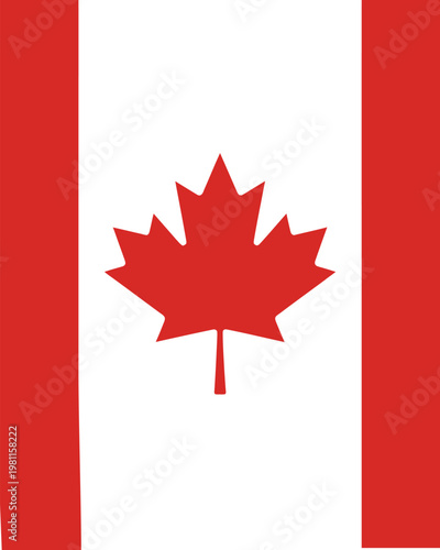Stylized canadian flag featuring a prominent red maple leaf against a transparent background, perfect for patriotic designs.
