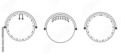 fancy latest black and white indian wedding card name box circular frame clipart vector for invitation banner design