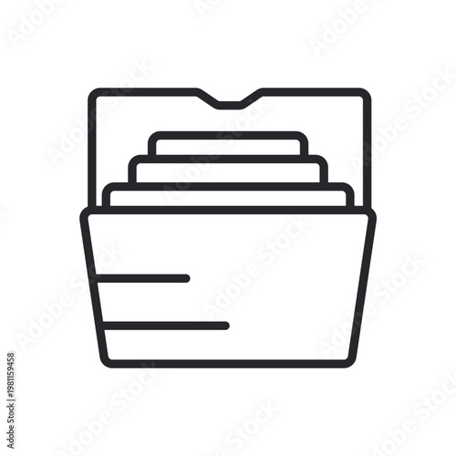 folder icons outline and Flat Style,transparent background