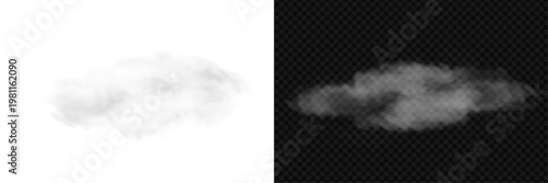 Realistic white smoke isolated on PNG background. Soft fog cloud with transparent vapor texture, perfect for overlays, visual effects and creative compositions.