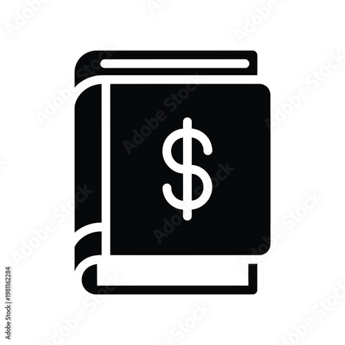 minimalist payroll book icon with dollar sign