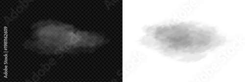 Realistic white smoke isolated on PNG background. Soft fog cloud with transparent vapor texture, perfect for overlays, visual effects and creative compositions.
