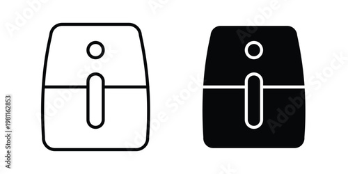 Air fryer icon clip art collection. Editable stroke icons