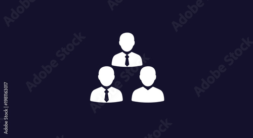 Three business people in a triangular formation silhouette