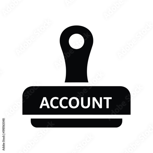 Minimalist Account Icon Stamp on Dark Background for Business and Finance Branding