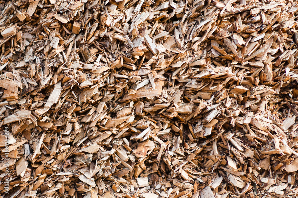 Fototapeta premium close-up of brown and yellow wood chips