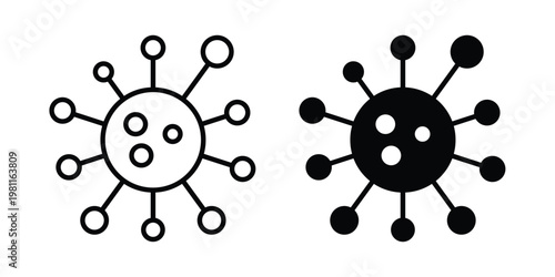 Bacteria icon clip art collection. Editable stroke icons