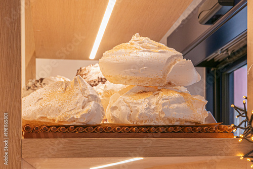 Huge meringue in a bakery in Annecy, France