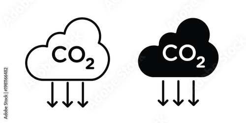 carbon reduction icon clip art collection. Editable stroke icons