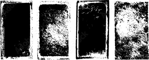 four textured grunge rectangle backgrounds with distressed scratched vintage effect