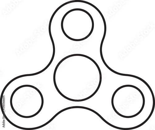 Fidget spinner outline vector toy icon stress relief gadget symbol trendy play object clean line design
