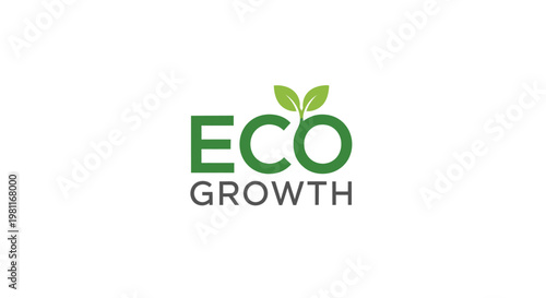A clean and modern logo featuring the words 'ECO GROWTH' with green leaves sprouting from the 'O' in 'ECO', set against a white background.