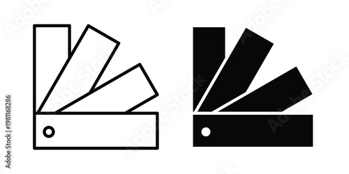 Color swatch icon clip art collection. Editable stroke icons