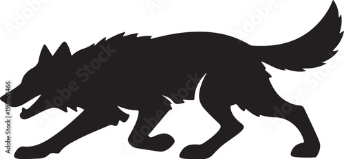 Pet dog silhouette vector icon friendly canine animal symbol minimal flat style design for logo branding and pet care concept