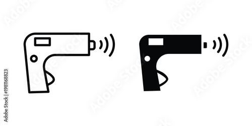Contactless infrared thermometer icon clip art collection. Editable stroke icons