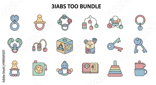 Baby toys and nursery items collection.