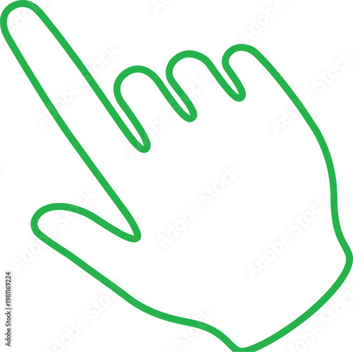 Vector graphic illustration of a hand clicking on a mobile device screen with a finger