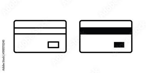 debit card icon clip art collection. Editable stroke icons