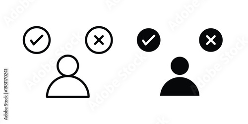 Decision icon clip art collection. Editable stroke icons