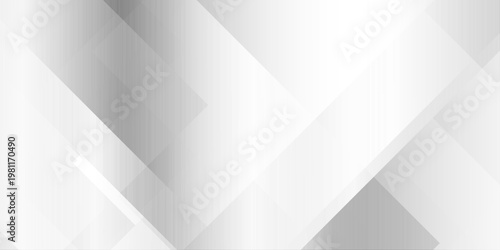 Abstract white and grey geometric background with overlapping squares, light gradients, and minimalist vector texture. geometric gradient illusion black and white modern seamless technology concept